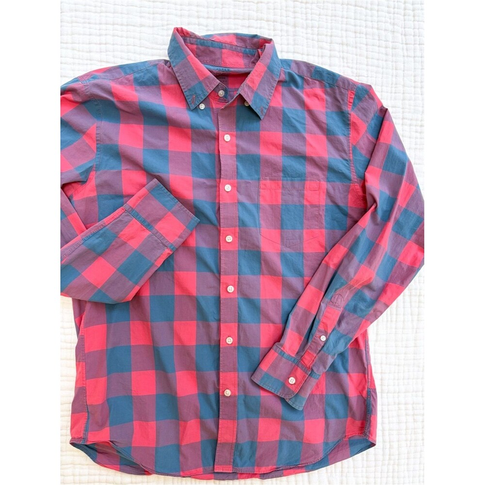 J.Crew Lightweight Buffalo Check Button Down Shirt Large Slim Fit
